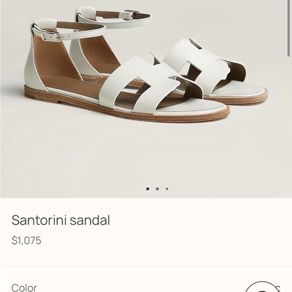 Hermès Santorini Sandals 39.5 White